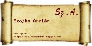 Szojka Adrián névjegykártya